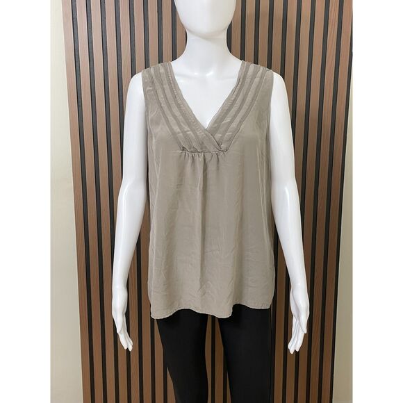 J. Jill Women's M Brown Tank 100% Silk Top Casual Beach Outdoor Minimalist Work - Picture 1 of 7